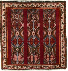 Shiraz Tappeto persiano 60x60 Rosso (Iran) Annodato A Mano