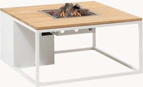 Tavolino da caffè da esterno Cosiloft con braciere e piano in legno di teak