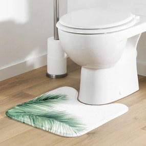 Tappetino per il bagno bianco e verde per WC 45x45 cm Havane – douceur d'intérieur