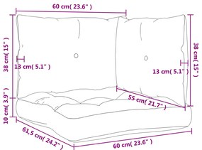 Cuscini per Pallet 3 pz Verdi in Tessuto