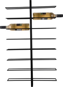Portabottiglie in metallo nero da parete numero di bottiglie 16 Dual - PT LIVING