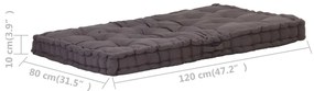 Cuscino per Pallet e Pavimento in Cotone 120x80x10 cm Antracite