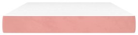 Materasso a molle insacchettate rosa 140x200x20 cm in velluto