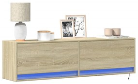 Mobile Tv A Parete Con Luci Led Rovere Sonoma 140x31x38 Cm /