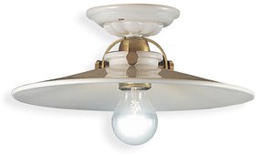 Plafoniera Classica Asti Ceramica E Ottone Satinato Decorato 1 Luce E27