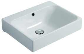 Lavabo sospeso quadrato Cento H 10 x P 35 cm in ceramica bianco