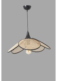 Lampadario a sospensione con cavo FUME 1xE27/40W/230V, diam. 45 cm, nero/beige