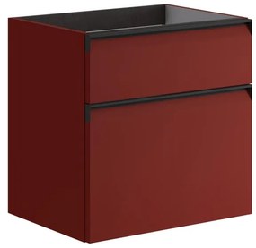 Mobile da bagno sotto lavabo Fusion rosso opaco L 59.5 x H 60 x P 45.5 cm 2 cassetti, lavabo non incluso