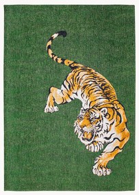 Tappeto jacquard lavabile da interno-esterno Tiger