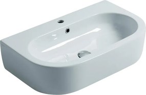 Lavabo sospeso semicerchio Flo70 cm H 16.5 x P 42 cm in ceramica bianco