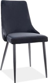 Sedia Piano B velluto nero Blu19