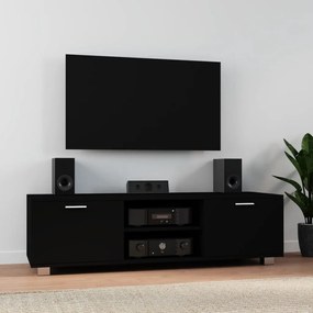 Mobile Porta Tv Nero 140x40,5x35 Cm İn Legno Multistrato /