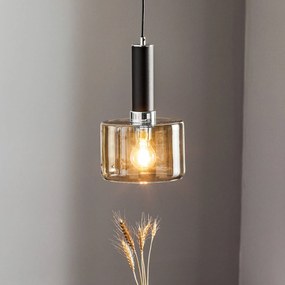 Jupiter Lampada a sospensione Viva, fumo/nero/cromo, a 1 luce