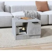 Tavolino da Salotto Grigio Cemento 50x50x36cm Legno Multistrato 811344