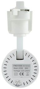 Faro LED 20W Monofase 60° 120lm/W CRI92 no Flickering - BRIDGELUX LED Colore Bianco Freddo 6.000K