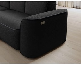 Divano angolare color antracite (con penisola a sinistra/con chaise lounge) e rivestimento in bouclé Ume – ELTAP