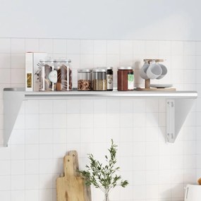 Mensola A Muro 100x30x31 Cm Argento İn Acciaio Inossidabile /