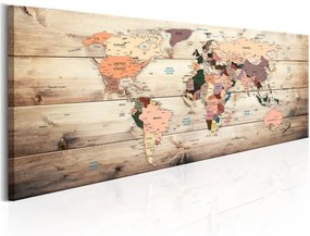 Quadro World Maps  Map of Dreams  Colore Marrone, Dimensioni e Misure 120x40