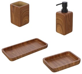 Set 4 Accessori D'Appoggio Feridras "Radici" Effetto Legno