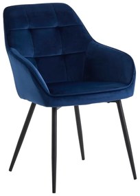 Set di sedie da pranzo blu scuro in imbottito con braccioli 2 pz Nolan Square – Unique Furniture