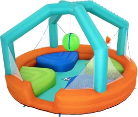 Piscina Gonfiabile Bestway Dodge & Drench Water Park 450x450x268 cm con Gioco Palla Sospesa e Piattaforme