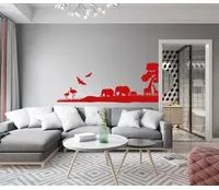 SAFARI - Adesivo murale wall sticker in vinile 55X140 cm Colore: Rosso