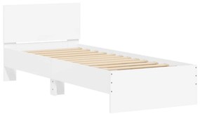 Giroletto con testiera bianco 75x190 cm in legno multistrato