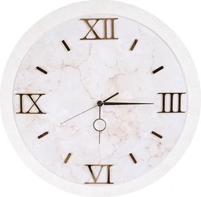 Orologio da parete D 57 cm - Moderno con Effetto Marmo Bianco dettagli oro