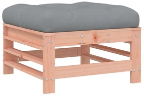Poggiapiedi da giardino con cuscino legno massello di douglas
