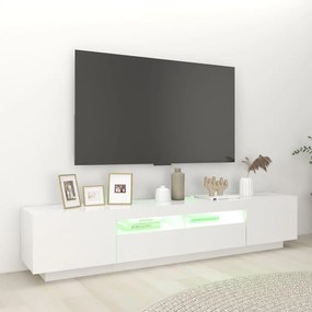 Mobile porta tv con luci led bianco 200x35x40 cm
