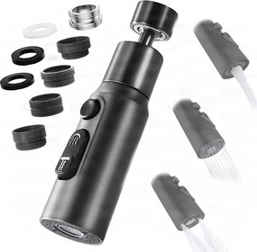 Aeratore per rubinetto EYN DEL1712 orientabile a 360° con 3 getti, disponibile in più finiture — A