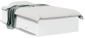 Giroletto con cassetti bianco 90x190 cm in legno multistrato