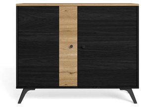 Cassettiera bassa in rovere nero/naturale 92x81 cm Texas - Marckeric