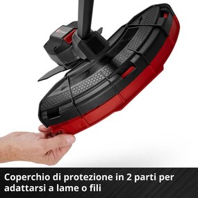 Decespugliatore a batteria brushless 36V in alluminio EINHELL BY POWER X-CHANGE GP-BC 36/430 Li P BL-Solo, lama in acciaio a 3 denti, batteria non inclusa