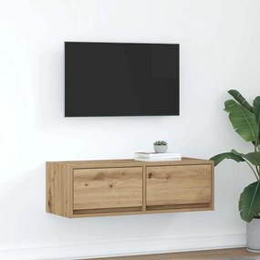 Mobile Porta Tv Rovere Artigianale 80x31x25,5 Cm Multistrato /