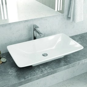 Lavabo da appoggio 70cm in ceramica Litos-1685 - KAMALU