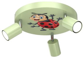 Luce Spot per bambini FUN 3xGU10/8W/230V verde/ladybug