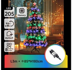 Aigostar - Albero di Natale per esterni LED RGBY 205 LED/6W/230V/8 funzioni 180cm IP44