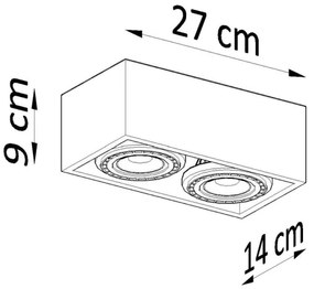 Sollux SL.0884 - Plafoniera QUATRO 2xGU10/40W/230V calcestruzzo