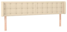 Testiera a led crema 183x16x78/88 cm in tessuto
