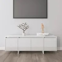 Mobile TV Bianco Lucido 120x30x40,5 cm in Truciolato 809581