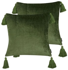 Set di 2 cuscini velluto verde 45 x 45 cm HIZZINE Beliani