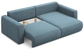Divano angolare azzurro allungabile/con contenitore (con penisola a destra/con chaise lounge) Kapua – Makamii