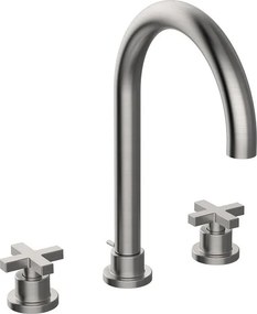 Rubinetto per lavabo Los Angeles HUBER H 3 fori cromato satinato HUBER H 28 cm