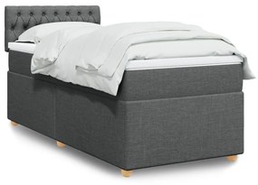 Giroletto A Molle Con Materasso Grigio Scuro 80x200 Cm Tessuto /