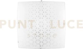 Plafoniera maori bianca 3 luci attacco e27 40x40x10cm in vetro bian...