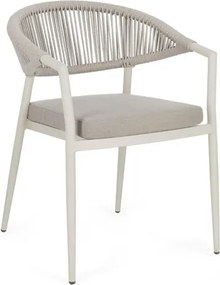 Sedia Da Esterno Impilabile Con Braccioli In Alluminio E Corda Millor Wall Bizzotto
