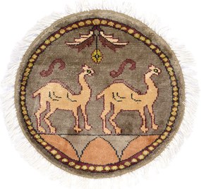 Agra Tappeto orientale 40 x 40 Nero (Indian) Annodato A Mano