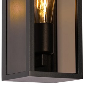 Lampada da parete per esterni nera con vetro fumé 26 cm IP44 - Charlois
