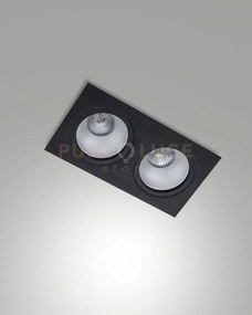 Leon cornice di faretti incasso 2 luci nera attacco gu10 24x12,8cm